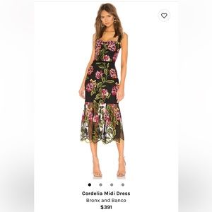 Bronx and Banco Cordelia Midi floral embroidered dress; worn once- like new